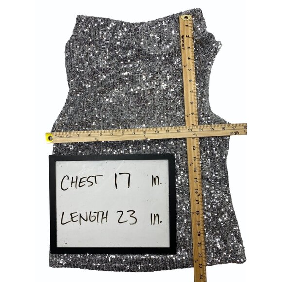 Cable & Gauge Womens Small Sequin Cowl Neck Tank & Shorts 2 Piece Set - Picture 11 of 16